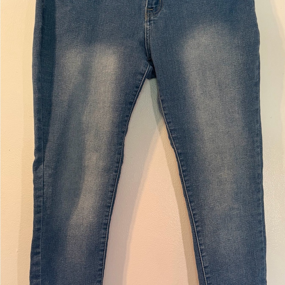 Fashion Nova Skinny Jeans Frayed Hem Medium Wash Size 9/10
